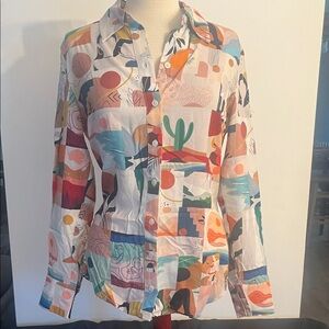 CHARLIE B Multicolor Abstract Button Down Shirt